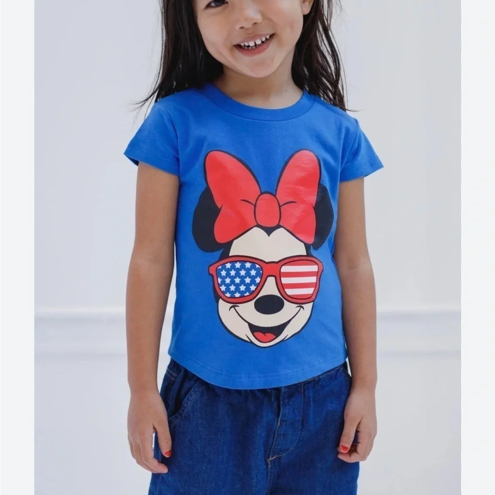 Disney junior Minnie Mouse Girls Patriotic T-shirt Sz 3T